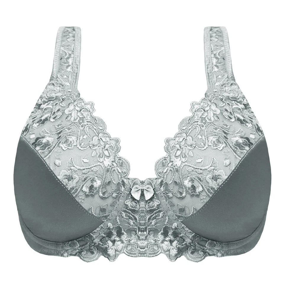 Plus Size Bra For Women's Minimizer Lace Underwire Full Coverage Bralette DEFGHI - Image 3 of 4