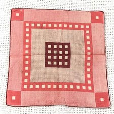 Red Squares Handkerchief Vintage Bridal Accessory
