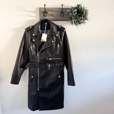 NWT Mother The Long Chopper Faux Leather Jacket S