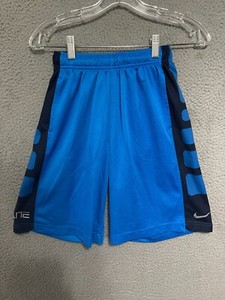 Nike Boy's Elite Basketball Shorts Size Medium Blue Drawstring Adult Polyester