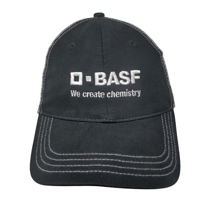 O-BASF We Create Chemistry Snapback Trucker Hat Black M/L Mesh Back