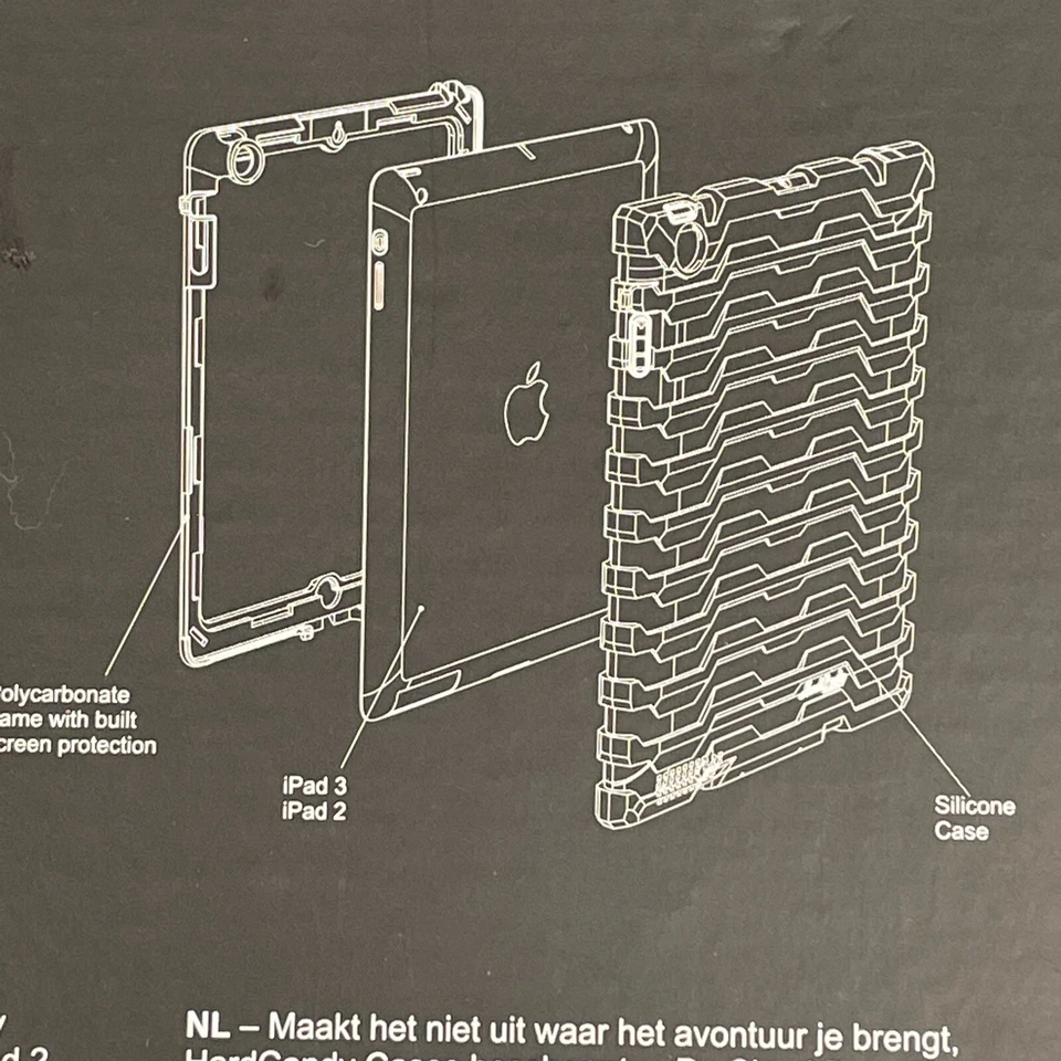 Hard Candy Shock Drop Case for iPad 3 and iPad 2 Black Silicone NEW - Image 3 of 4