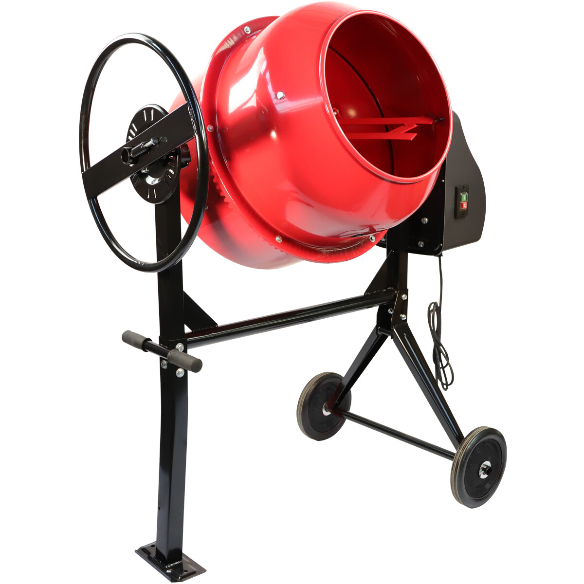 Electric Cement Mixer 140L Litre 550W Concrete Drum Mortar Plaster with