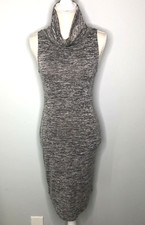 Leith Cowl Neck Sleeveless Midi Gray Dress Size Small