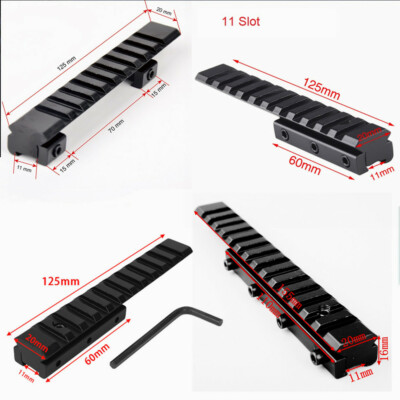 Extend Scope Mount Dovetail 11mm to 20mm Rifle Picatinny Rail Adapter US
