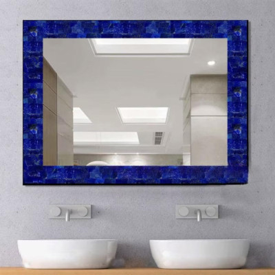 Custom Made Serving tray And Wall Mirror In Lapis Lazuli Stone