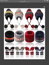 12 Piece Women&rsquo;s Hats W/ Ear Flaps / Gloves Set New