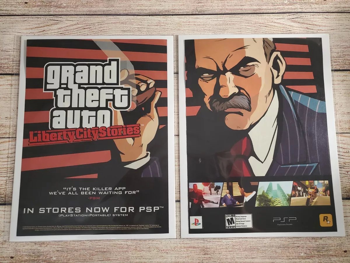 GTA Grand Theft Auto Liberty City Stories PSP Promo Ad Art Print Poster PS2