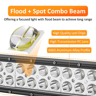 52" LED Light Bar Brackets Kit For Can Am Defender (2016-2025 HD5 HD8 HD10) | Rear/Roof Mount 288W Spot Flood Combo