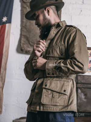Bronson Airborne Paratrooper M-42 Jump Jacket Vintage Style Safari