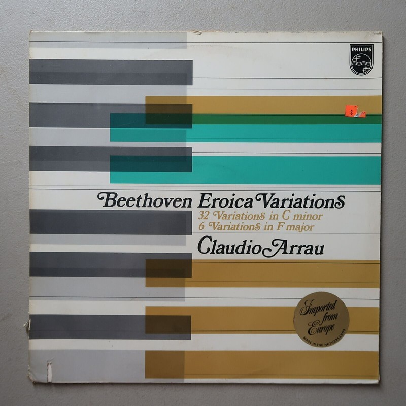 CLAUDIO ARRAU BEETHOVEN EROICA VARIATIONS VINYL LP PHILIPS VG 81