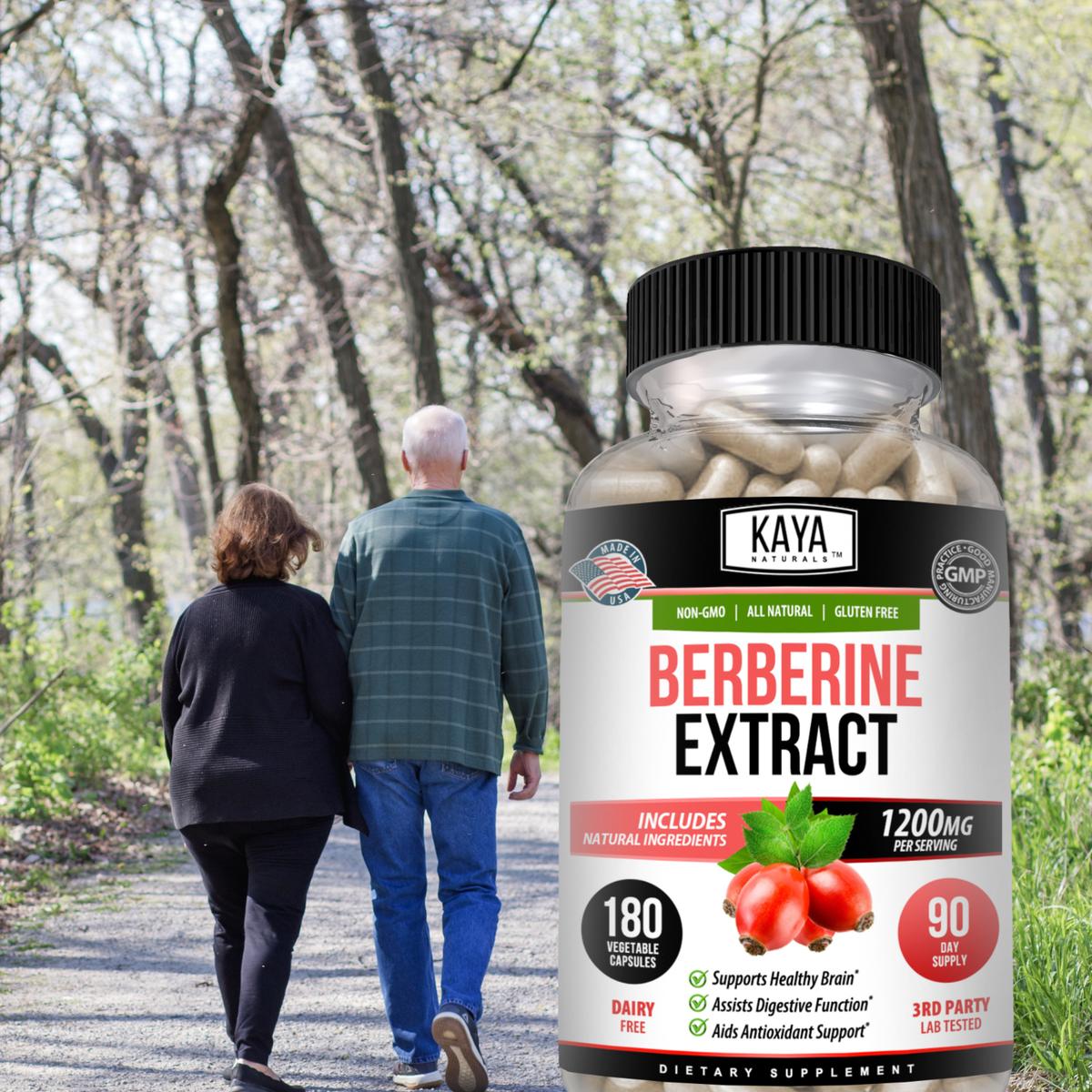 acetyl l carnitine and berberine Premium Berberine HCI Extract 180ct 1200mg High Absorption Immune Health  Support