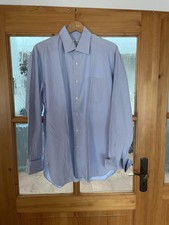 BORRELLI HEMD GRÖSSE 44 BLAU UMSCHLAGMANSCHE...