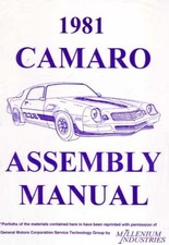 1981 Chevrolet Camaro Assembly Manual Book Rebuild Instructions Illustrations