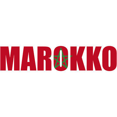 Aufkleber - Marokko - Schriftzug 29cm - 3-farbig für BüroTuning Auto Fussball