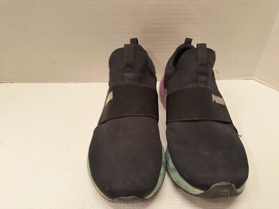 Puma Soft ride Sophia Womens 9 Black/Marble Athletic Shoe Slipon Running Sneaker