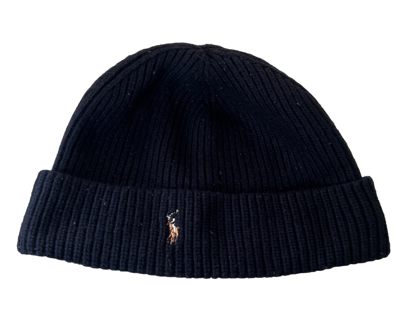 Cappello berretto RALPH LAUREN POLO in maglia lana blu navy pony sul davanti us intime ottimeioni