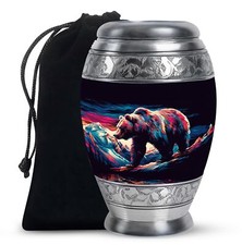 Bear Urn Large Adult Male, Cremation Human Ashes Adults, 10 Inch
