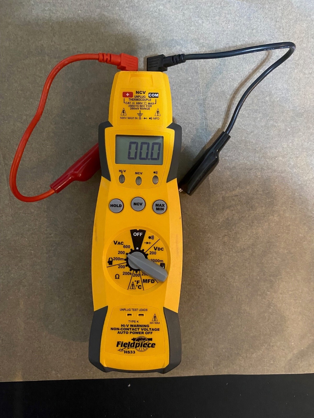 Fieldpiece HS33 Manual Ranging Digital Multimeter Designed for HVAC/R