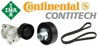Drive Belt SET for BMW w/CONTI Belt INA Idler Pulley + MECHANICAL Tensioner