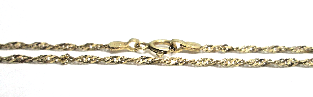 MIDAS Real 14K Yellow Gold unique spiral twisted Chain Necklace