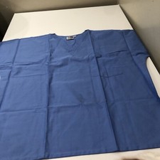 Landau Scrub Zone Unisex Relaxed Fit 1-Pocket V-Neck Scrub Top Blue Size XXL