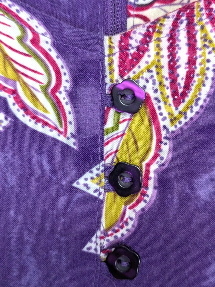 Erika винтажный женщин цветочный макси платье средний вискоза фиолетовый v-образным вырезом назад галстук - Изображение 4 из 4