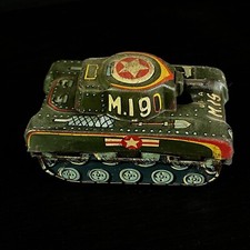 Vintage 1950s Modern Toys Tin Litho M-19 Friction Army Tank MT Made In Japan