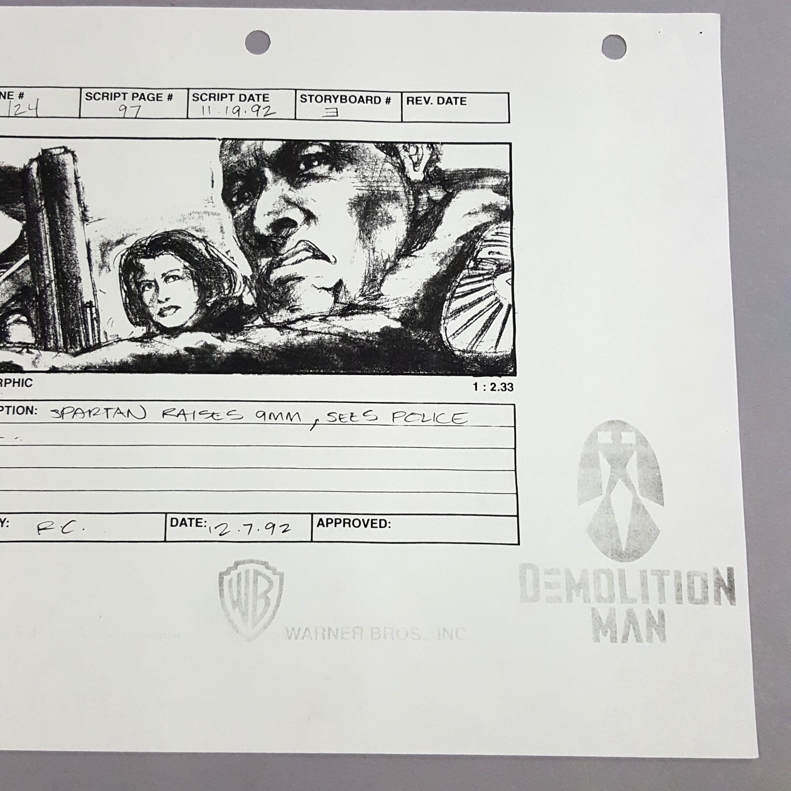Image 6 of DEMOLITION MAN - Production Used Storyboard, Spartan and Lenina, COA