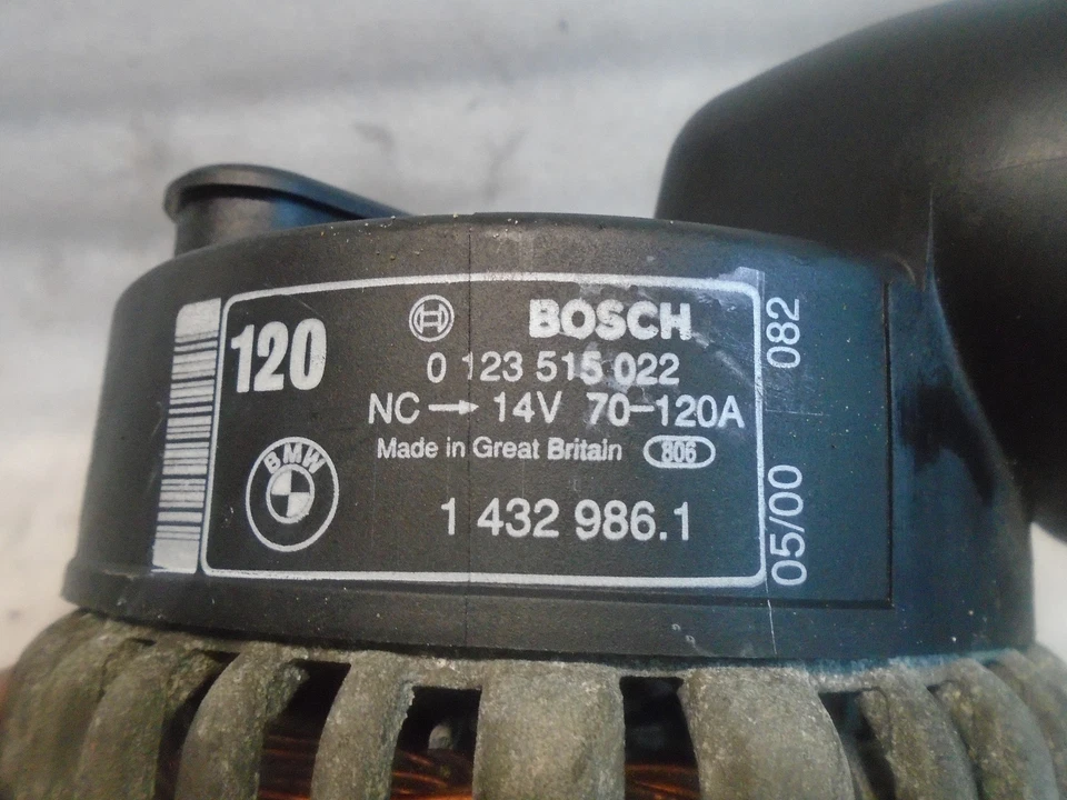 1999-2000 BMW 528i седан 120 ампер генератор переменного тока 14329861 OEM DK708433 - Изображение 3 из 4