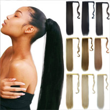 Ponytail Pony Tail Hair Extension Straight Party AS Human Hair Heat AD
