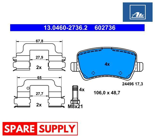BRAKE PAD SET, DISC BRAKE FOR VOLVO S60 S60 II CROSS COUNTRY ATE