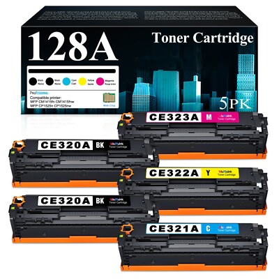 128A Toner 5PK for CE320A CE321A CE322A CM1415fn CM1415fnw Compatible High Yield