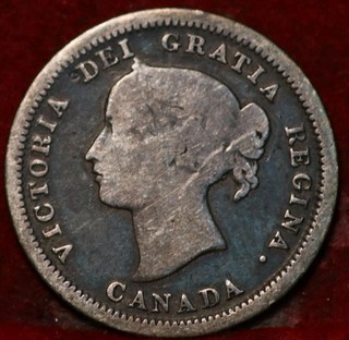 1870 Canada 5 Cents Silver Foreign Coin