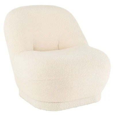 Fauteuil Design Bouclette "Teddy" 88cm Blanc - Photo 1/4