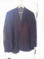 Lauren Ralph Lauren Men's Corduroy Blazer Black/Brown Elbow Patches Paisley 48R