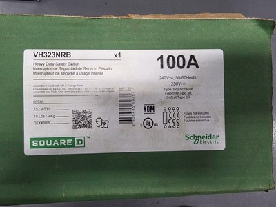 Square D 100A Disconnect VH323NRB for 3-Phase Systems