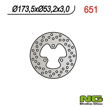 NG BREMSSCHEIBE VORNE HONDA TRX450R '05-06 (173x53,2x4)