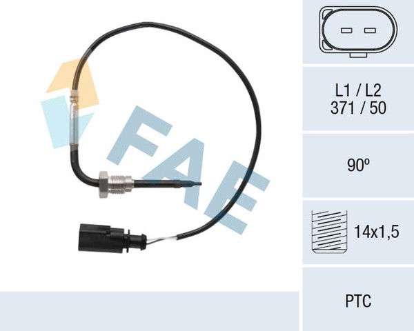 Sensor Abgastemperatur Fae 68092 M14X1,5 FüR Vw Touareg 7P5 7P6 Tdi Audi Q7 4MB-image