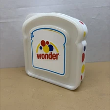 Wonder Bread Lunch Box Storage Container Sandwich Bread Holder Dots & Logo 2010