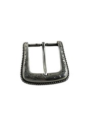 Vintage Taiwan Western Silver Tone Belt Buckle Ornate Cowgirl Southwestern