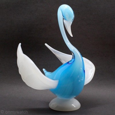 Magnificent SIGNED Swan MURANO GULIANO MIAN Alabastro ArT GLaSs LARGE OOAK 8-lbs