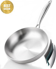 Whole Body Tri-Ply Stainless Steel 8Inch Frying Pan, Oven Safe Induction Kitchen