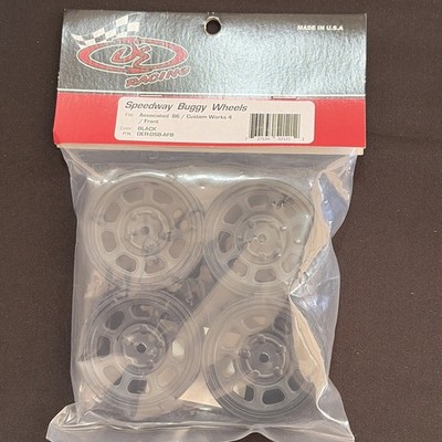DE Racing Speedway Front Wheels (Black) (4) (Custom Works/B6) DER-DSB-AFB