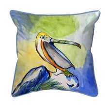 Betsy Drake Happy Pelican Extra Large Zippered Pillow 22x22