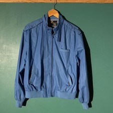 Vintage Sears 1980s Bomber Jacket Mens XL Light Blue Retro 80s Club Member Coat