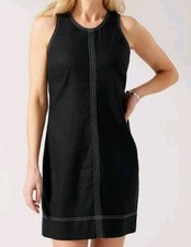 Tommy BAHAMA PALM A DORA Sheath Dress Linen lyocell Black Size Medium
