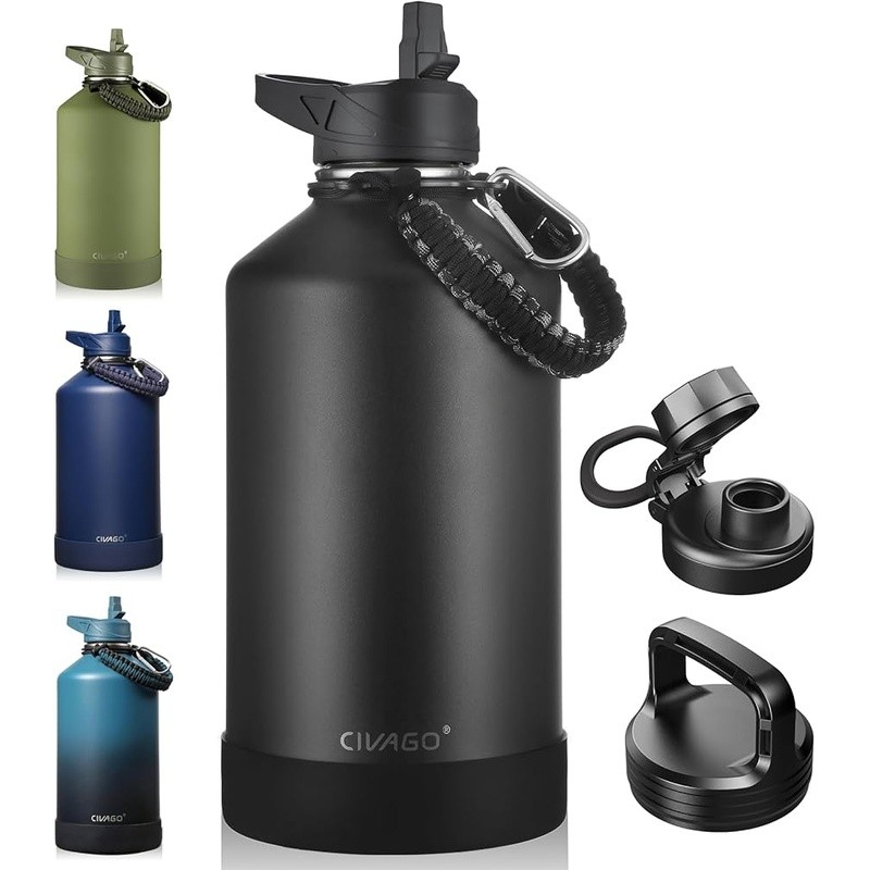 Insulated Water Bottle W/ Straw Leakproof Lid Vacuum Sealed 