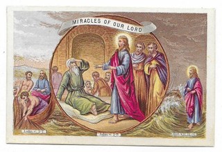W08 VICTORIAN RELIGIOUS CARD MIRACLES OF OUR LORD