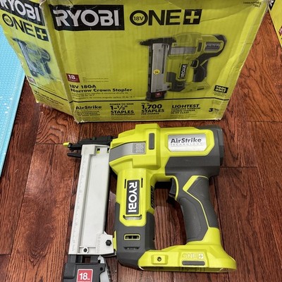 RYOBI ONE+ 18V 18-Gauge Cordless AirStrike Narrow Crown Stapler (Tool Only) P361